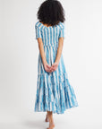 MILLE Clothing Celia Dress in Aqua Jaipur Stripe