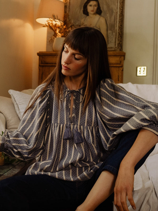 Charlie Top in Chambray Stripe — view 1