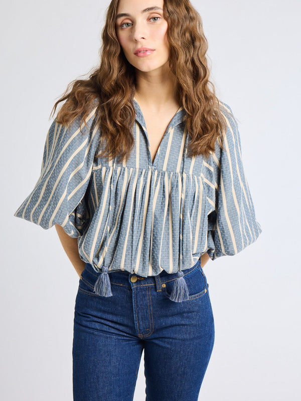 Charlie Top in Chambray Stripe — view 3