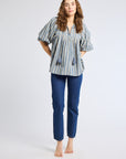 MILLE Clothing Charlie Top in Chambray Stripe