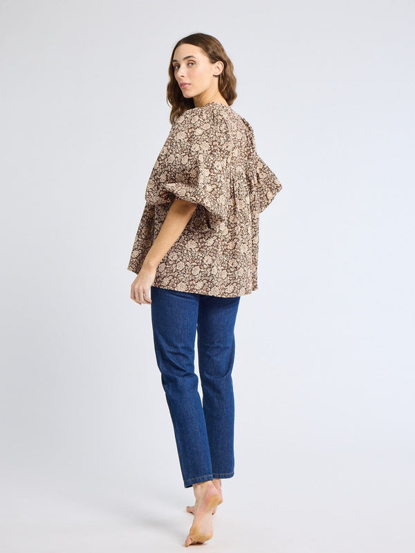 Charlie Top in Cocoa Floral — view 5