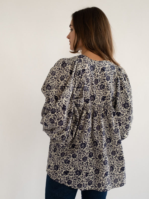 Charlie Top in Indigo Floral — view 6