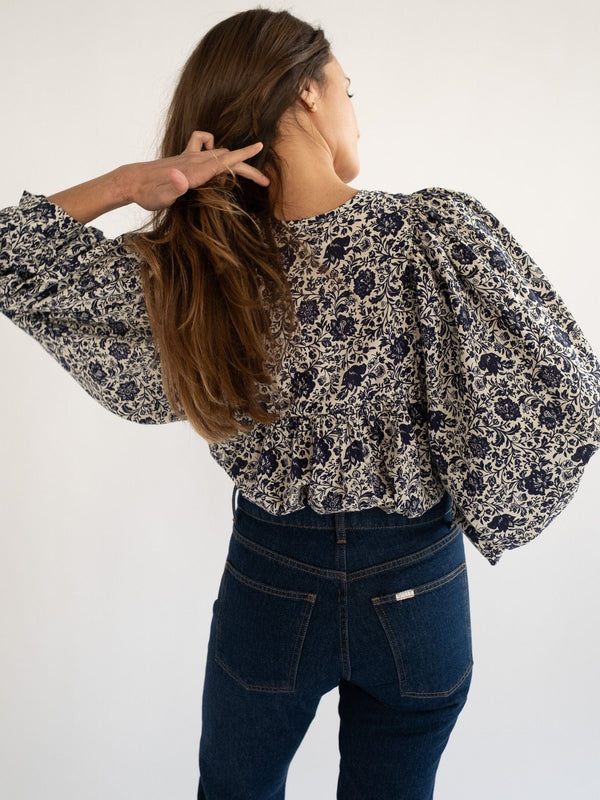 Charlie Top in Indigo Floral — view 10