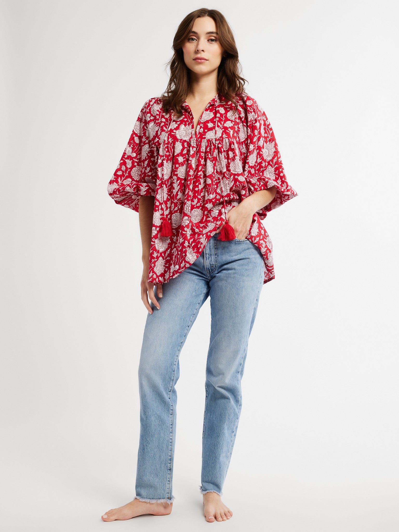 MILLE Clothing Charlie Top in Red Zinnia