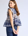 MILLE Clothing Chelsea Top in Navy Floral