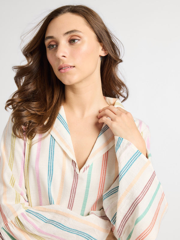 Chloe Dress in Mallorca Stripe — view 4