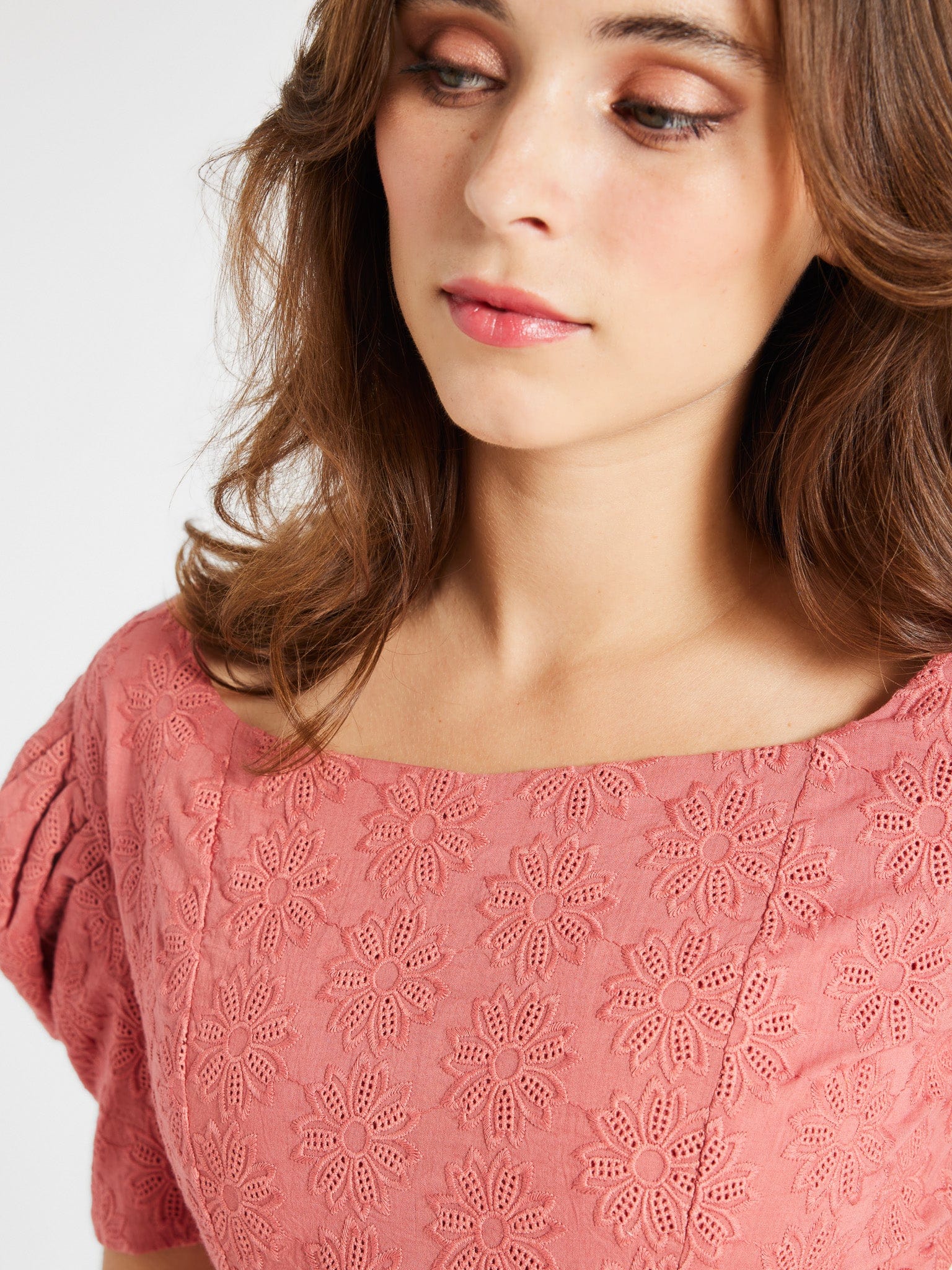 MILLE Clothing Coco Top in Rosewood Eyelet