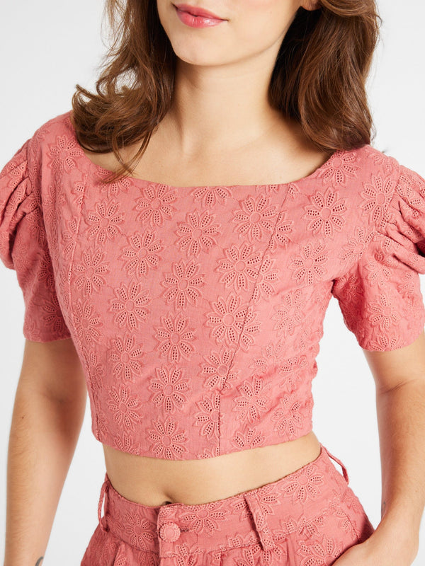 Coco Top in Rosewood Eyelet — view 2
