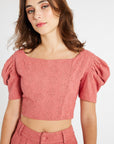 MILLE Clothing Coco Top in Rosewood Eyelet