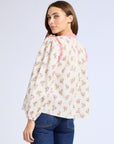 MILLE Clothing Colette Top in Rose Block Print