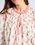 MILLE Clothing Colette Top in Rose Block Print