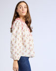 MILLE Clothing Colette Top in Rose Block Print