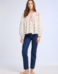 MILLE Clothing Colette Top in Rose Block Print