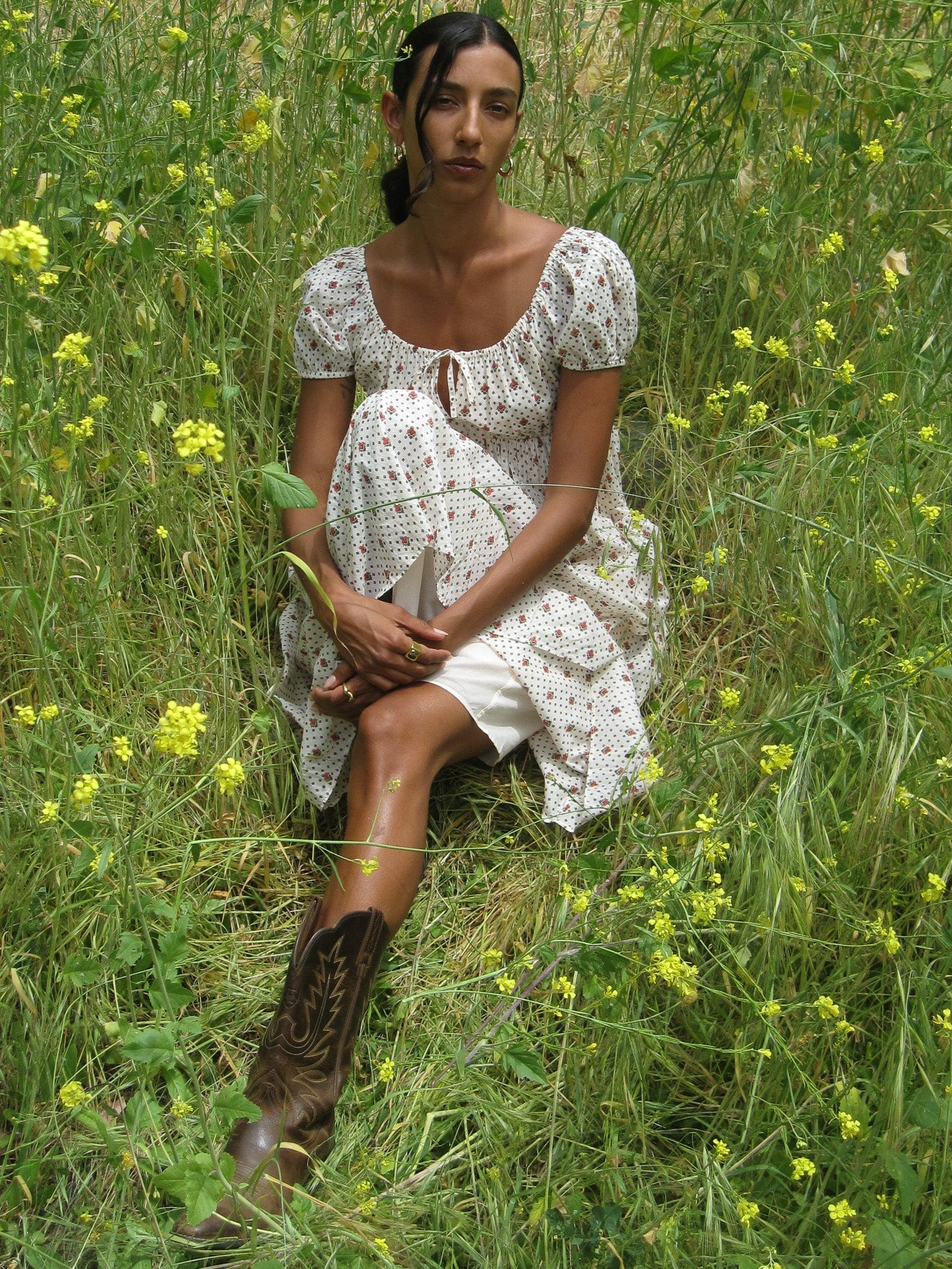 MILLE Clothing Coralie Dress in Blush Foulard