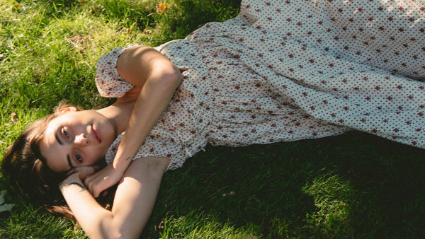 Coralie Dress in Blush Foulard — view 9
