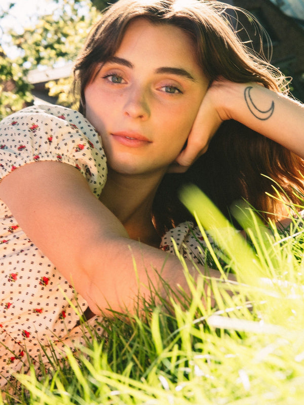 Coralie Dress in Blush Foulard — view 4