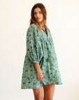 MILLE Clothing Daisy Dress in Jade Floral
