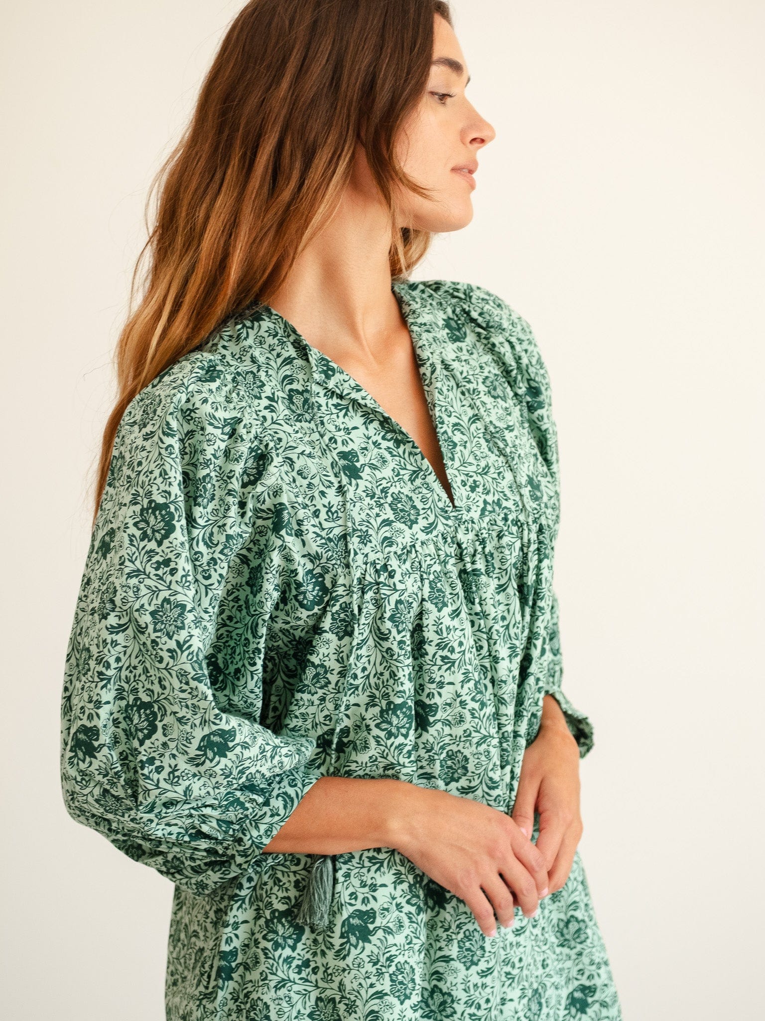 MILLE Clothing Daisy Dress in Jade Floral