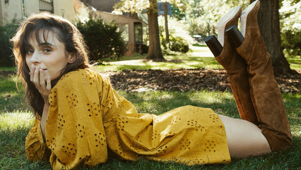 Daisy Dress in Marigold Eyelet — view 9
