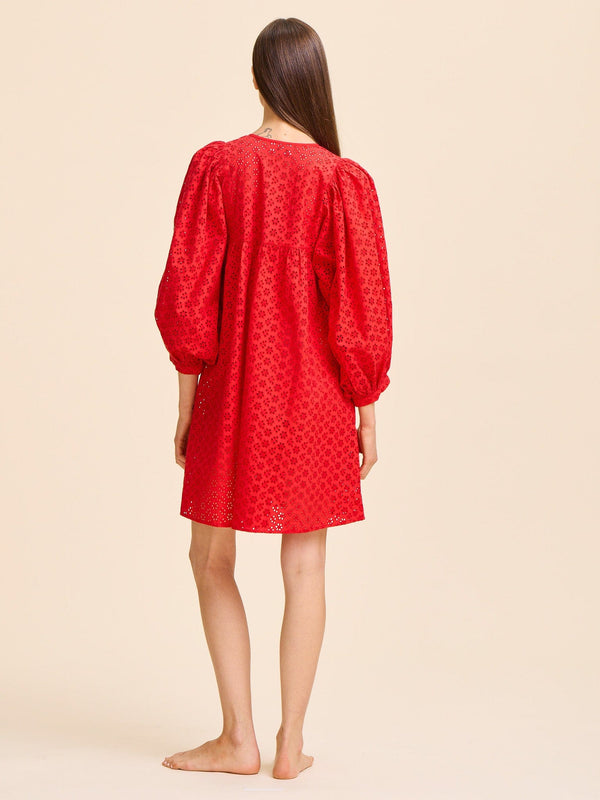 Daisy Dress in Scarlet Eyelet — view 3