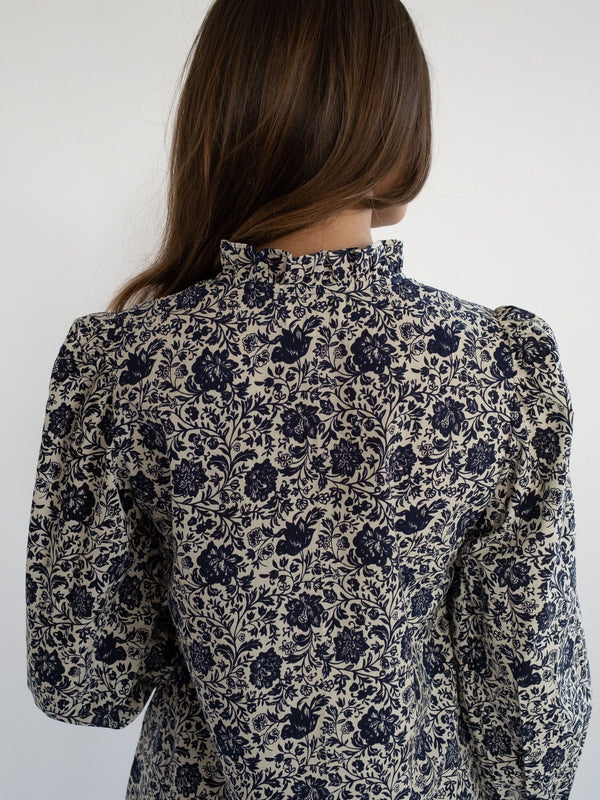 Dakota Dress in Indigo Floral — view 5