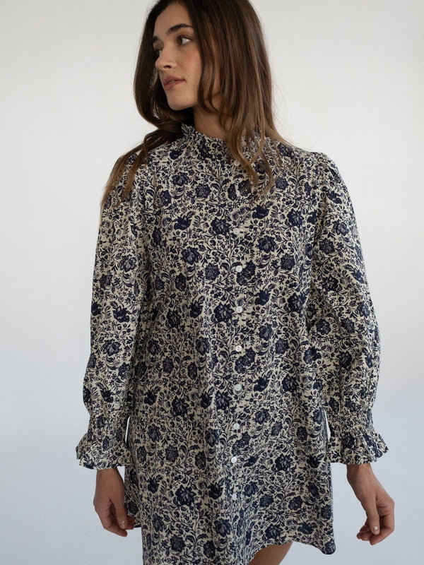 Dakota Dress in Indigo Floral — view 4