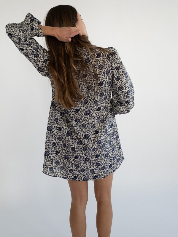 Dakota Dress in Indigo Floral — view 8