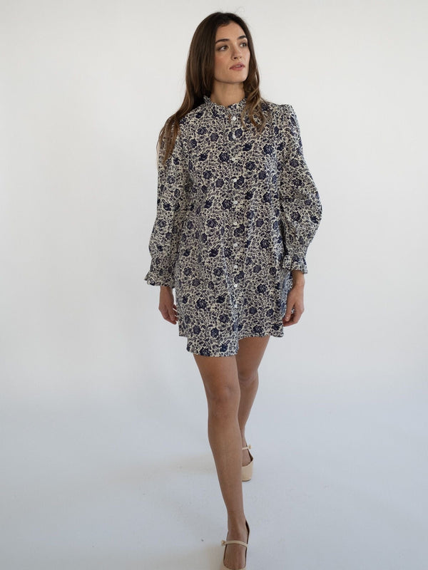 Dakota Dress in Indigo Floral — view 11