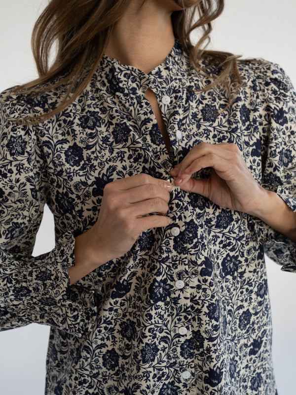 Dakota Dress in Indigo Floral — view 13