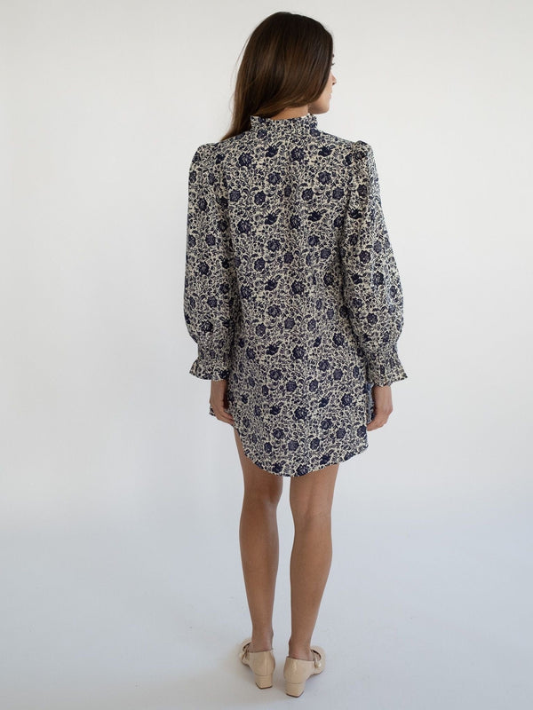 Dakota Dress in Indigo Floral — view 9