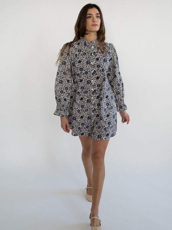 Dakota Dress in Indigo Floral — view 12