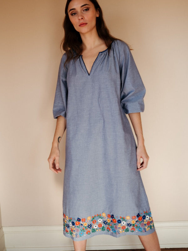 Delta Dress in Garden Embroidery — view 4