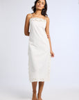 MILLE Clothing Demi Dress in White Embroidered Linen