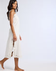 MILLE Clothing Demi Dress in White Embroidered Linen