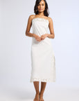 MILLE Clothing Demi Dress in White Embroidered Linen