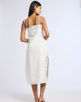MILLE Clothing Demi Dress in White Embroidered Linen