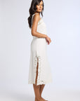 MILLE Clothing Demi Dress in White Embroidered Linen