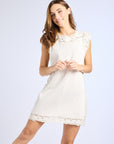 MILLE Clothing Dott Dress in White Embroidered Linen