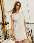 MILLE Clothing Dott Dress in White Embroidered Linen