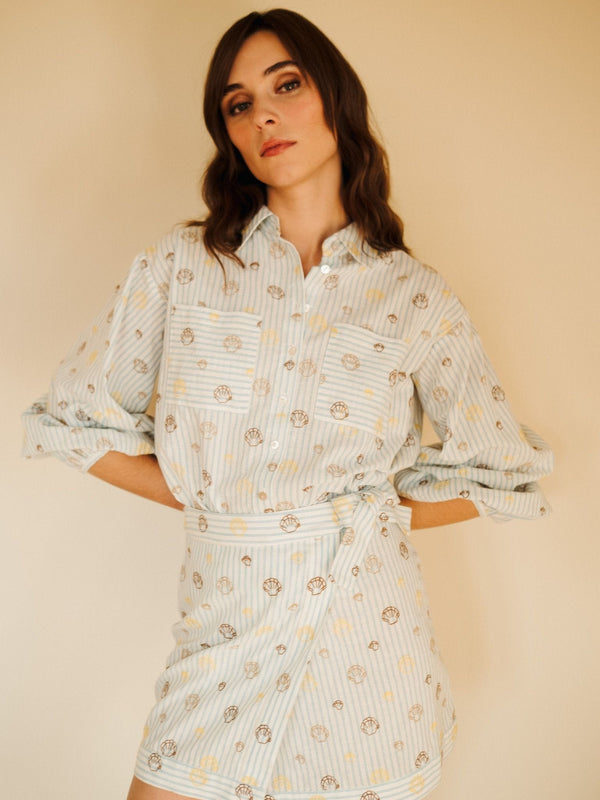 Dove Skirt in Seashell Embroidery — view 5