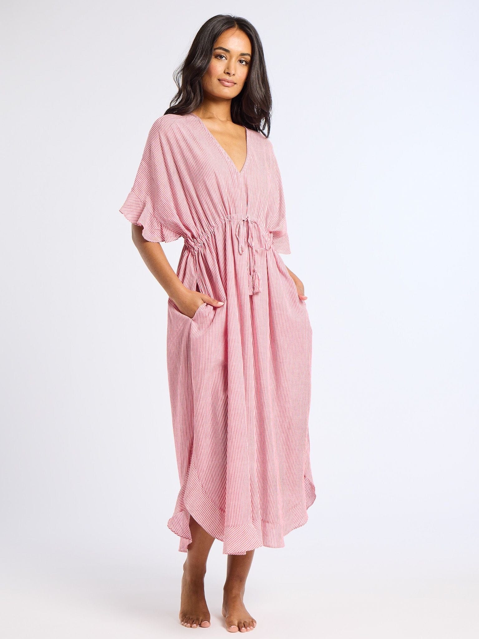 MILLE Clothing Eden Caftan in Tango Stripe