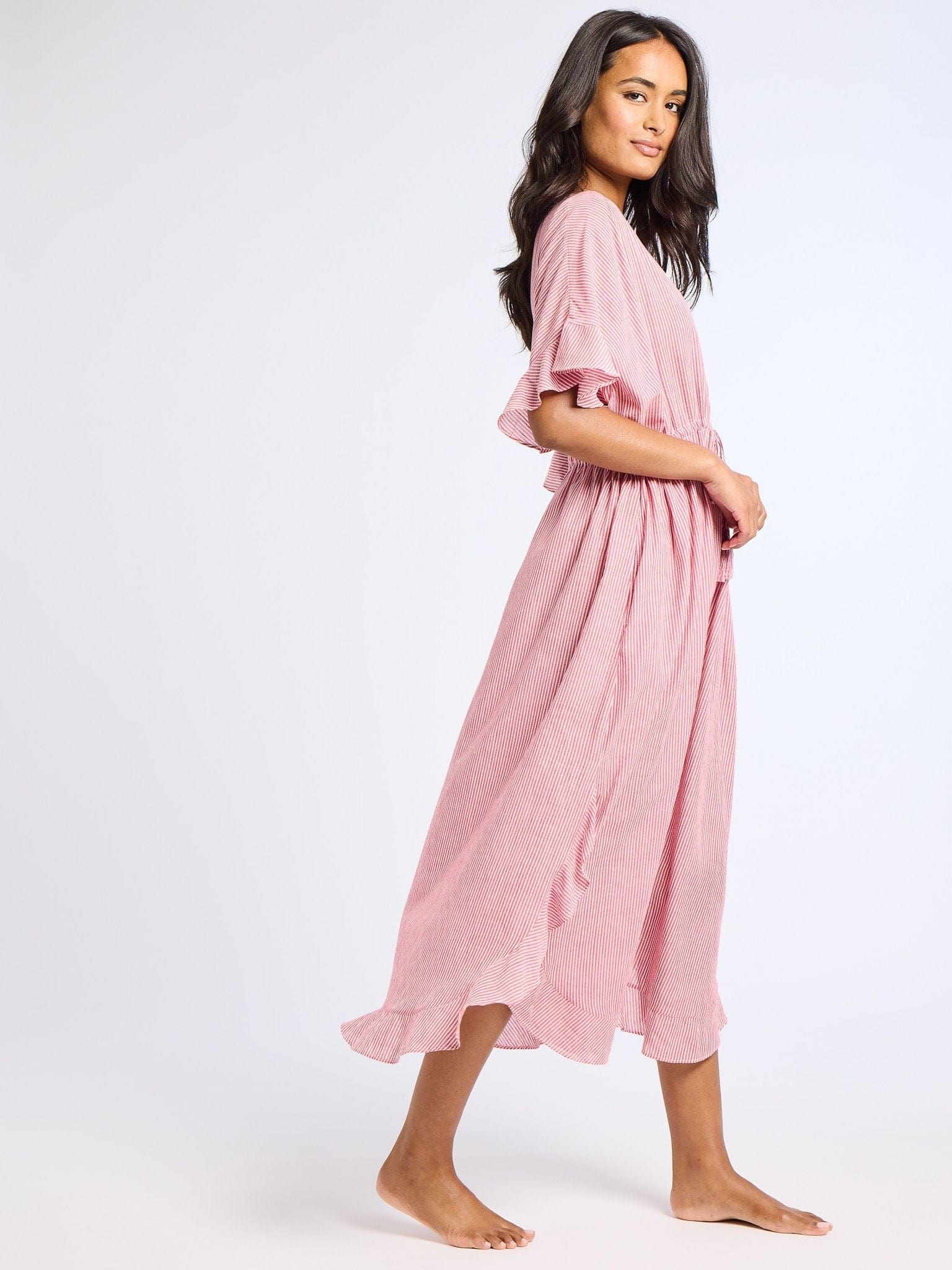 MILLE Clothing Eden Caftan in Tango Stripe