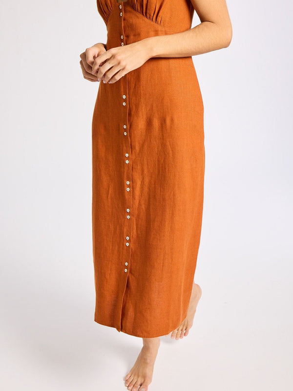 Effie Dress in Sepia Linen — view 5
