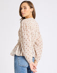 MILLE Clothing Ella Top in Blush Foulard