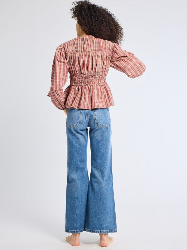 Ella Top in Rose Plaid — view 5