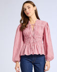 MILLE Clothing Ella Top in Tango Stripe