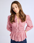 MILLE Clothing Ella Top in Tango Stripe