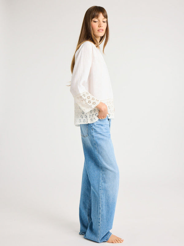 Elsie Top in White Linen — view 5