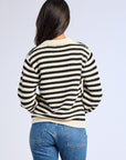 MILLE Clothing Flora Henley in Black Stripe