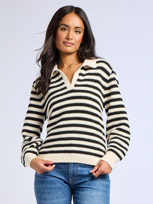 Flora Henley in Black Stripe — view 8